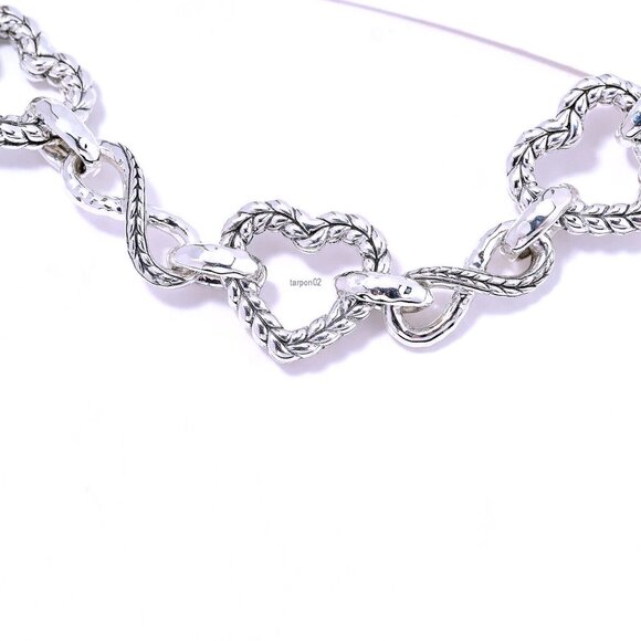 john hardy Jewelry - John Hardy JAI Infinite Love Heart Link Sterling Silver Bracelet, 19g XS